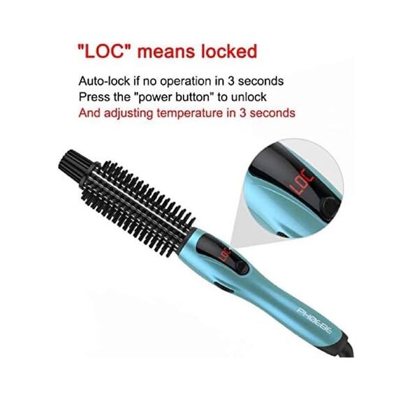 PHOEBE Curling Iron Brush 1 Inch Dual Voltage Ceramic Tourmaline Ionic Wand - Picture 4 of 8